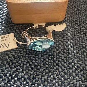 Ava Ro Sterling Silver & Crystal Stone Ring 9